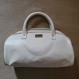 Valmont White & Gold Faux leather Handbag Lightweight